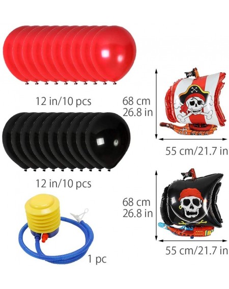 Balloons 31pcs Pirate Birthday Party Decoration- Pirate Party Supplies With Pirate Balloons Happy Birthday Banner Pom Poms fo...