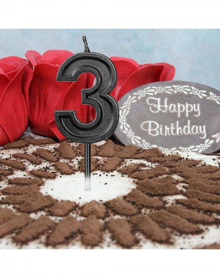 Cake Decorating Supplies Black Glitter Happy Birthday Cake Candles Number Candles Number 7 Birthday Candle Cake Topper Decora...