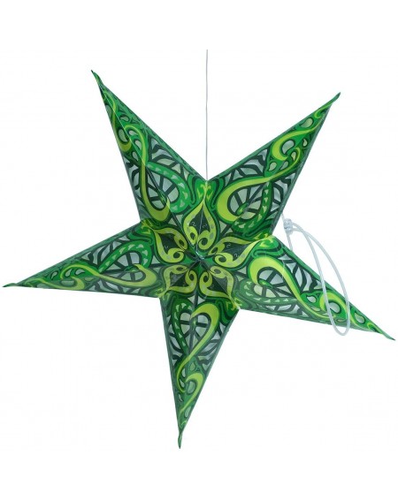 Sky Lanterns 2347PK2 Emerald Star Hanging Solar Lantern- Green (Pack of 2) - Green - CK18SEN8Q3D $77.27