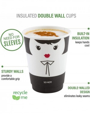 Tableware Insulated Paper Coffee Cups - Double Wall - Disposable - White - Madame - 12 oz - 25ct Box - MATCHING LIDS SOLD SEP...