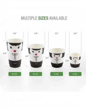 Tableware Insulated Paper Coffee Cups - Double Wall - Disposable - White - Madame - 12 oz - 25ct Box - MATCHING LIDS SOLD SEP...