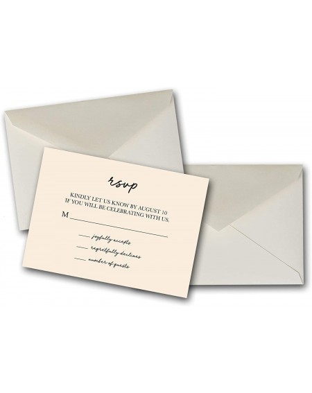 Invitations Custom Printed Date on RSVP Card with Custom Printed Matching Envelopes - 50 Pack - Great for Invitation Sets- We...