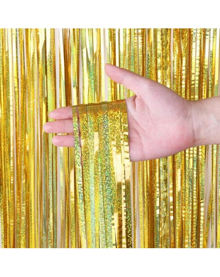 Party Favors 3 Pack Foil Fringe Curtains-Metallic Tinsel Foil Fringe Curtains for Party Photo Booth Props Backdrop Wedding Ba...