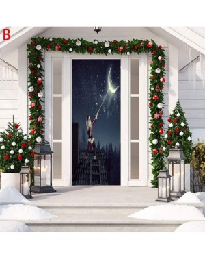 Swags Christmas DecorChristmas Decoration Door Stickers 3D Simulation Removable Waterproof Wall Stickers- Christmas Ornaments...