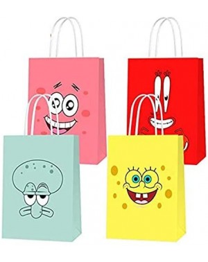 Party Favors Party Bags for Spongebob Birthday Party Supplies Including 4 Patterns Double Sided Printed- Goody Candy Favor Tr...