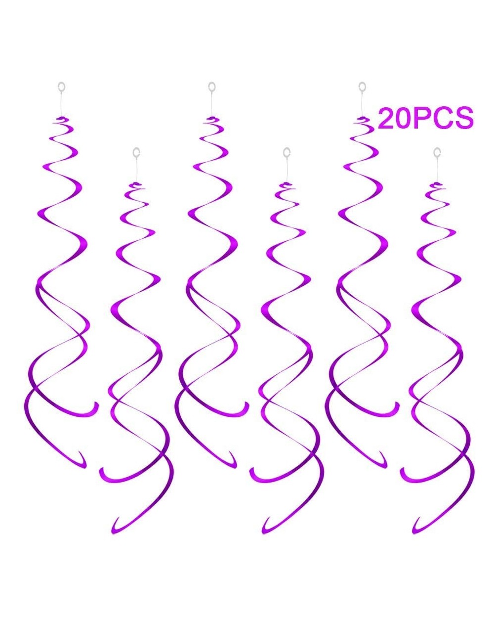 Banners & Garlands Party Swirl Decorations- Purple Foil Ceiling Hanging Swirl Decoration- Whirls Decorations for Birthday - W...