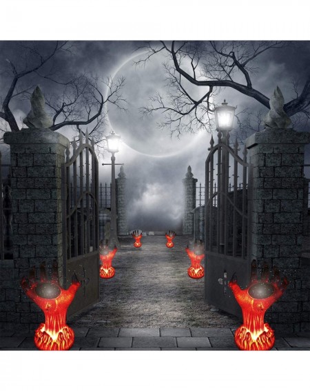 Outdoor String Lights Halloween Decoration Lights Outdoor- Solar Powered Burning Witch Hand Lights- Flickering Flame Lantern ...