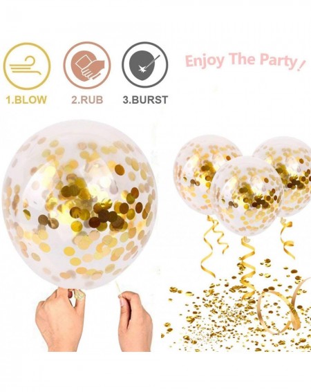 Balloons Gold Confetti Latex Party Balloons- 60pcs 12 Inch Helium Balloons with Golden Paper Confetti Dots for Birthday Baby ...