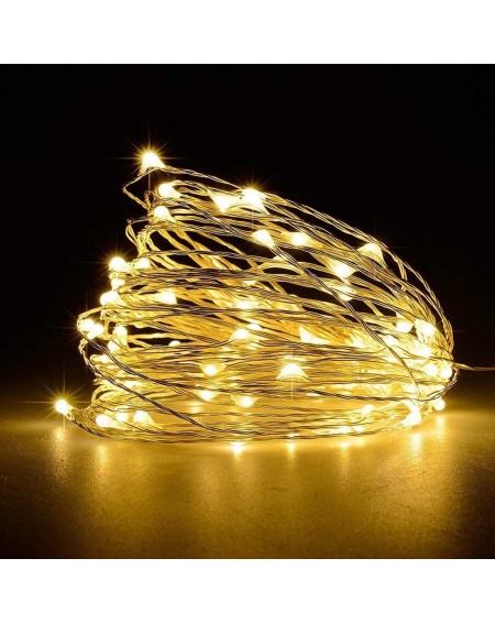 Indoor String Lights Battery Operated String Lights- Led Mini Fairy String Lights 50 LED 16.5 FT Battery Powered Sliver Wire ...