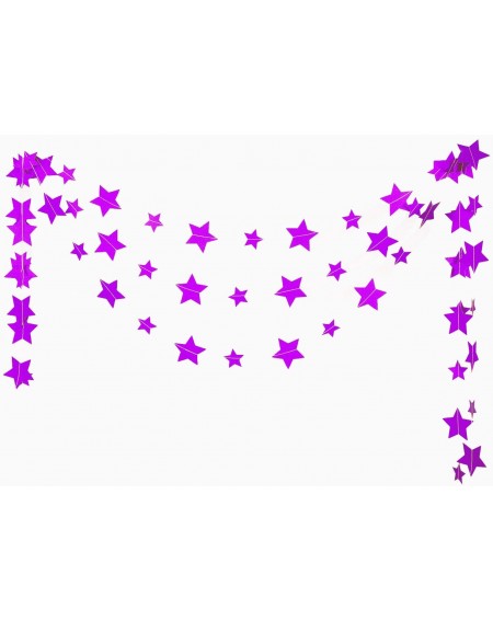 Banners & Garlands Purple Star Glitter Paper Garlands Hanging Banner for Party Decorations 4 in Pack - Purple - CL190YXXU8Y $...