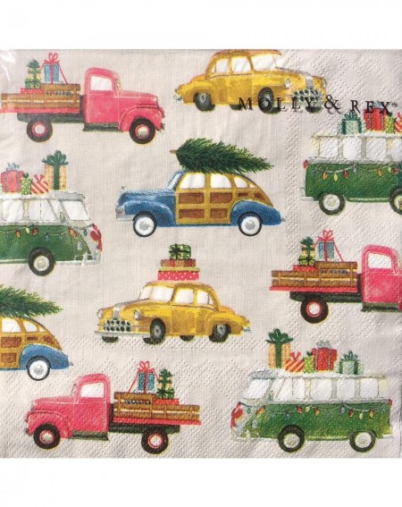 Tableware Molly & Rex Vintage Car Gifts Paper Luncheon Napkins 14128- 40 ct - CN18LSIZWQE $12.32