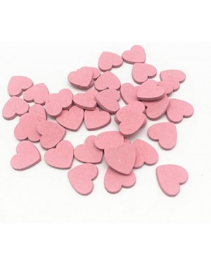 Confetti Wall Sticker Hearts Shaped Wood Crafts Wooden Chips Confetti Slices 100pcs 18mm New Year colloc ation(red) - Red - C...