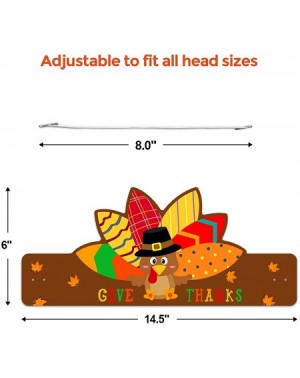 Party Hats Thanksgiving Turkey Hats Pack of 30 Turkey Decoration for Kids Adjustable Crowns - CC18X2AL3AZ $9.70
