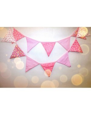 Banners & Garlands 3.5m 11.5ft Pink Party Bunting Triangle Flag Cloth Banner String Pennant Flags for Girl Birthday Baptism C...