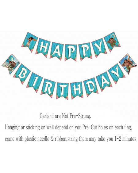 Banners Moana Inspired Happy Birthday Banner Party Supplies for Kids and Adults Party Decorations Party Supplies - Moana Insp...