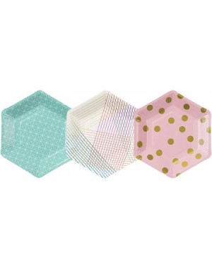 Tableware Party Time Stylish Hexagonal Plates- 12 count- for a Birthday Party - C011TXSH14F $14.99