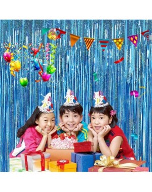Photobooth Props Foil Curtain Party Decoration 2 Packs 3ftx8ft-Laser Metallic Tinsel Curtain Party Backdrop Curtain-Rain Curt...