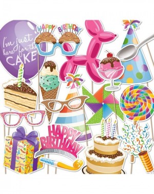 Photobooth Props Happy Birthday Party Photo Booth Props - 18 piece set by Paper and Cake - Balloon Animal- Cake- Ice Cream- C...