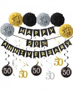 Banners & Garlands 50th Anniversary Decorations Kit - 50th Wedding Anniversary Party Decorations Supplies - Including Gold Gl...