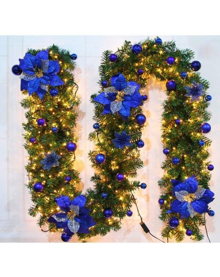 Garlands Christmas Garland with LED Light String-Christmas Tree Rattan Wreath- Colorful Decoration for Christmas Party-Artifi...
