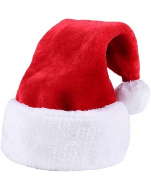 Hats Christmas Santa Hat-Thickened Luxury Short Plush Christmas Hat Thickened Lengthened Santa Claus Cap Xmas Hat for Adults ...