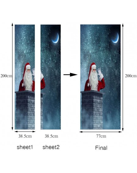 Swags Christmas DecorChristmas Decoration Door Stickers 3D Simulation Removable Waterproof Wall Stickers- Christmas Ornaments...