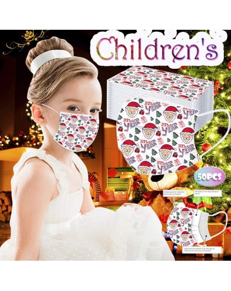 Outdoor String Lights Children's Face_Mask Disposable- Christmas Kids Industrial 3Layer Facemask with Ear Loop for New Year- ...