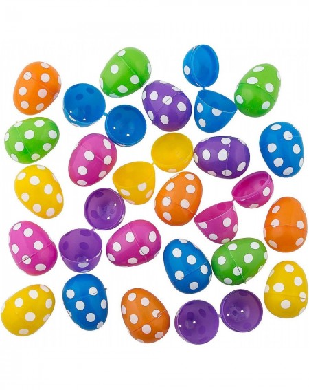 Party Favors Bulk Bright Polka Dot Easter Eggs (144 plastic eggs) Easter Hunt Party Supplies - CK195RG06TL $23.84
