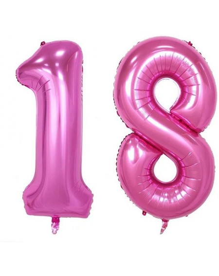 Balloons 40-inch Foil Balloons Number 18 Balloons for Birthday Anniversary Decoration (Pink) - C4182GD7Z22 $9.98