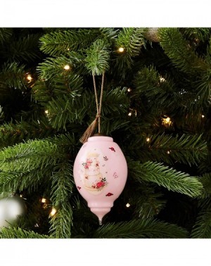 Ornaments Art Hand Painted Blown Glass Wedding Commemorative Ivory Blush Ornament- Rose Gold - CW18O7CCAHR $41.32