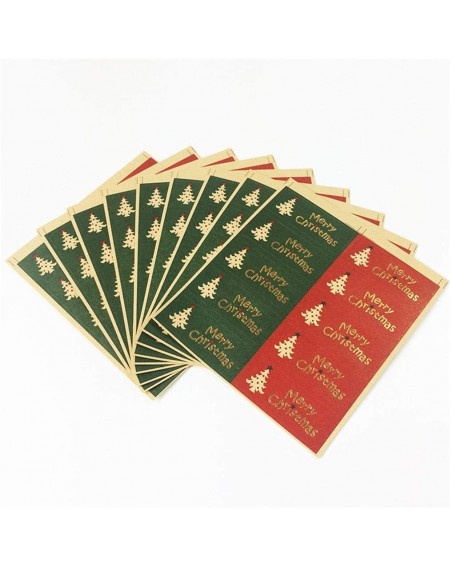 Tablecovers Set Of 100 Merry Christmas Rectangle Holiday Stickers(100pcs) - CQ18ADUQGXS $15.83