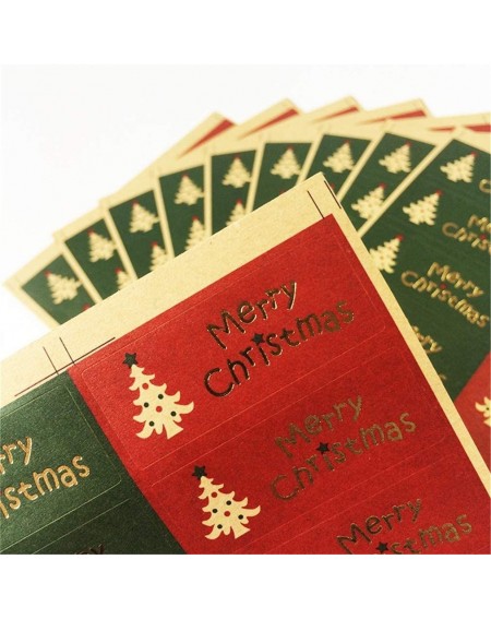 Tablecovers Set Of 100 Merry Christmas Rectangle Holiday Stickers(100pcs) - CQ18ADUQGXS $8.65