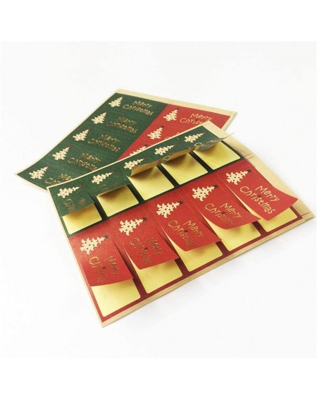 Tablecovers Set Of 100 Merry Christmas Rectangle Holiday Stickers(100pcs) - CQ18ADUQGXS $8.65
