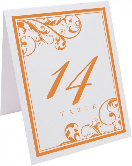 Place Cards & Place Card Holders Scribble Vintage Swirl Table Numbers (Select Color/Quantity)- White- Orange- 1-15- Perfect f...