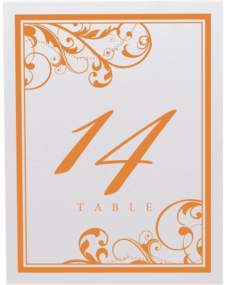 Place Cards & Place Card Holders Scribble Vintage Swirl Table Numbers (Select Color/Quantity)- White- Orange- 1-15- Perfect f...