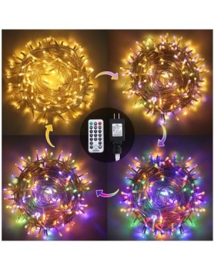 Outdoor String Lights Outdoor String Lights 262FT 640 LED Christmas Fairy Twinkle Lights Warm White & Multi-Color Changing wi...