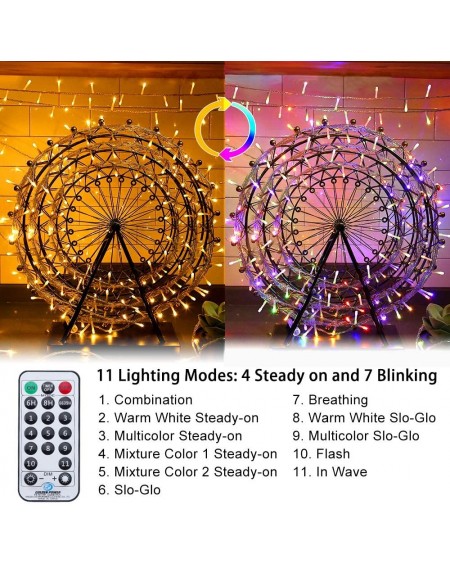Outdoor String Lights Outdoor String Lights 262FT 640 LED Christmas Fairy Twinkle Lights Warm White & Multi-Color Changing wi...