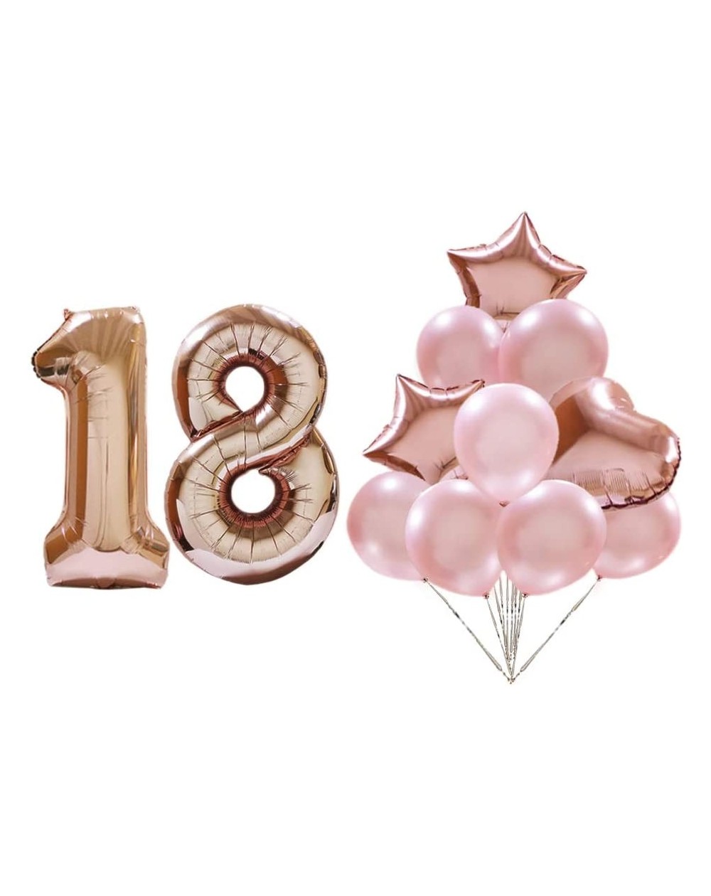 Balloons Rose Gold Number 18 Balloons with Metal Color Balloons Set-18th Birthday Decorations Party Supplies Balloon.18th Ann...