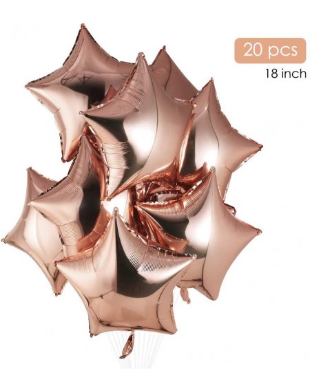 Balloons Rose Gold Star Foil Balloons 18 Inch Mylar Balloons Party Helium Balloons Birthday Wedding Decorations- Pack of 20 -...