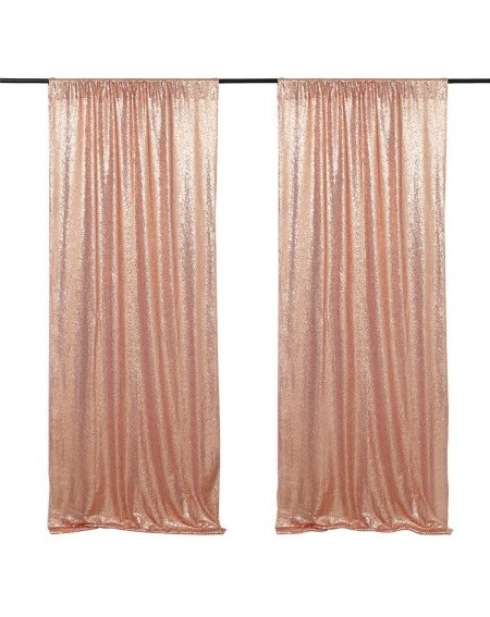 Photobooth Props Glitter Sequin Curtains Rose Gold Sequin Drape Panels Backdrops 2 Pieces 2FTX8FT Wedding Ceremony Backdrop -...