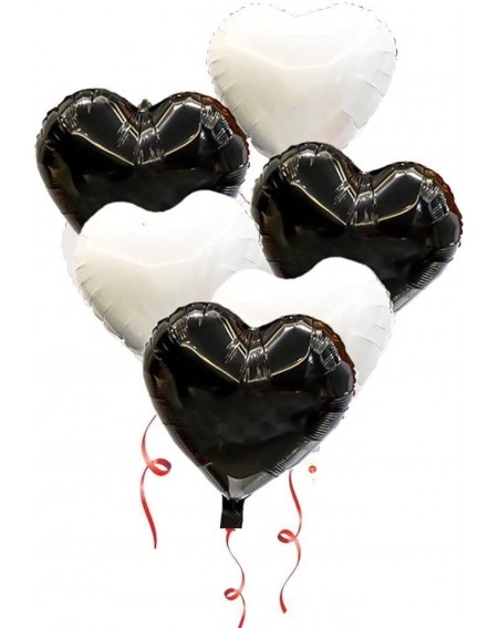 Balloons White Black Heart Balloons 18 inch Heart Shaped Foil Mylar Balloon Pack of 30 - Black White - CE188IQOI3L $27.02