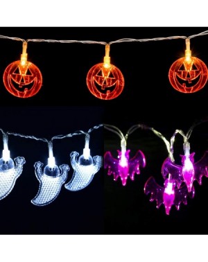 Indoor String Lights Halloween Decoration Lights Halloween String Lights-Set of 3 Battery Operated Fairy Lights 12ft Pumpkin ...