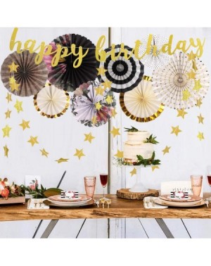 Banners & Garlands Birthday Decorations- Birthday Decorations for Women and Men Happy Birthday Banners Black Flowers Paper Fa...