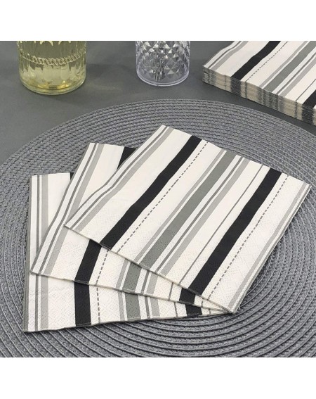 Tableware Decorative Pattern Paper Lunch Napkins - Shades of Grey- 20 Count- 6.5 inch - Shades of Grey - C41864HO624 $10.87