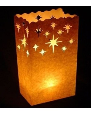 Luminarias White Luminary Bags - 20 Count - Stars Design - Wedding- Reception- Party and Event Decor - Flame Resistant Paper ...