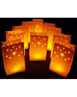 Luminarias White Luminary Bags - 20 Count - Stars Design - Wedding- Reception- Party and Event Decor - Flame Resistant Paper ...