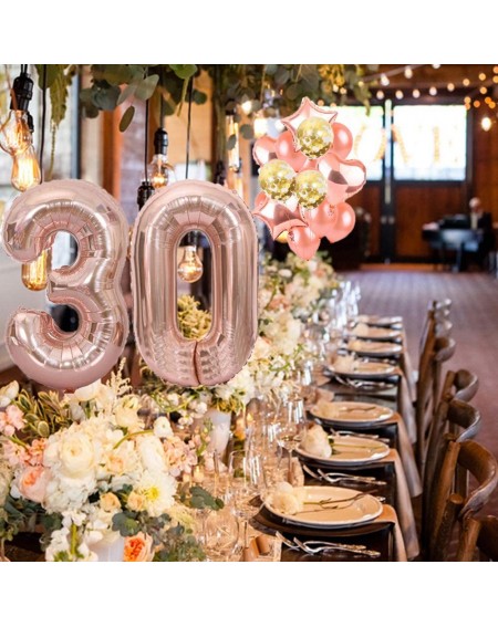 Balloons 30th Birthday Decorations- 40 Inch 30 Rose Gold Balloons- 34PCS Pink and Gold Happy Birthday Decorations for Women- ...