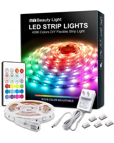 Rope Lights RGB Led Strip Lights 16.4 Feet 4096 DIY Colors Changing Rope Light 30mins Timing Off Led Tape Light Kits with 24k...