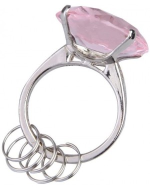 Favors Diamond Wedding Ring Keychain Ring Shaped Gift Decoration Favors Bridal Shower Party- Pink - Pink - CR12HW1RQDP $11.97