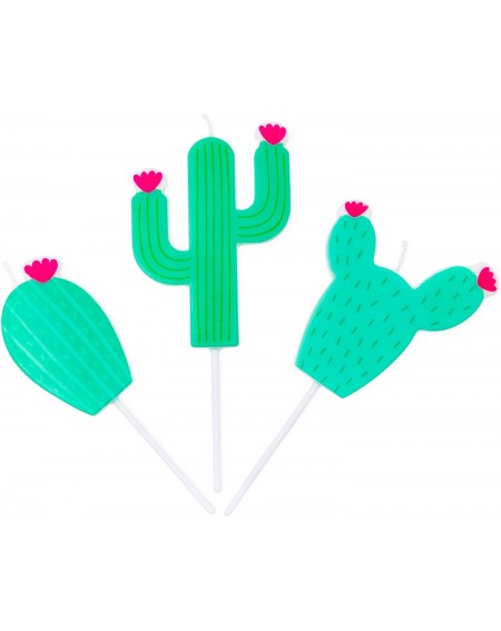 Cake Decorating Supplies Cactus Birthday Cake Topper with Long Thin Candles in Holders (5.6 in- 27 Pack) - C718W7WA0XR $10.00